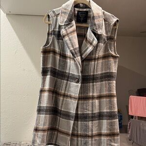 Charter Club Women's Plaid Vest - Gray and Brown